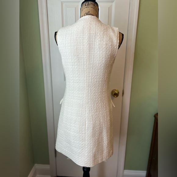 COPY - NWT Zara Ivory Textured Tweed Double Breasted Vest Dress XS - Picture 3 of 4